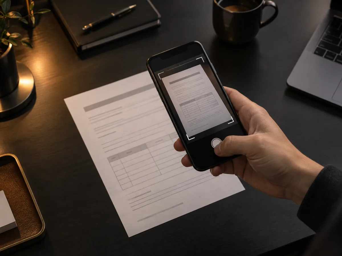 Scanning a paper document with a smartphone